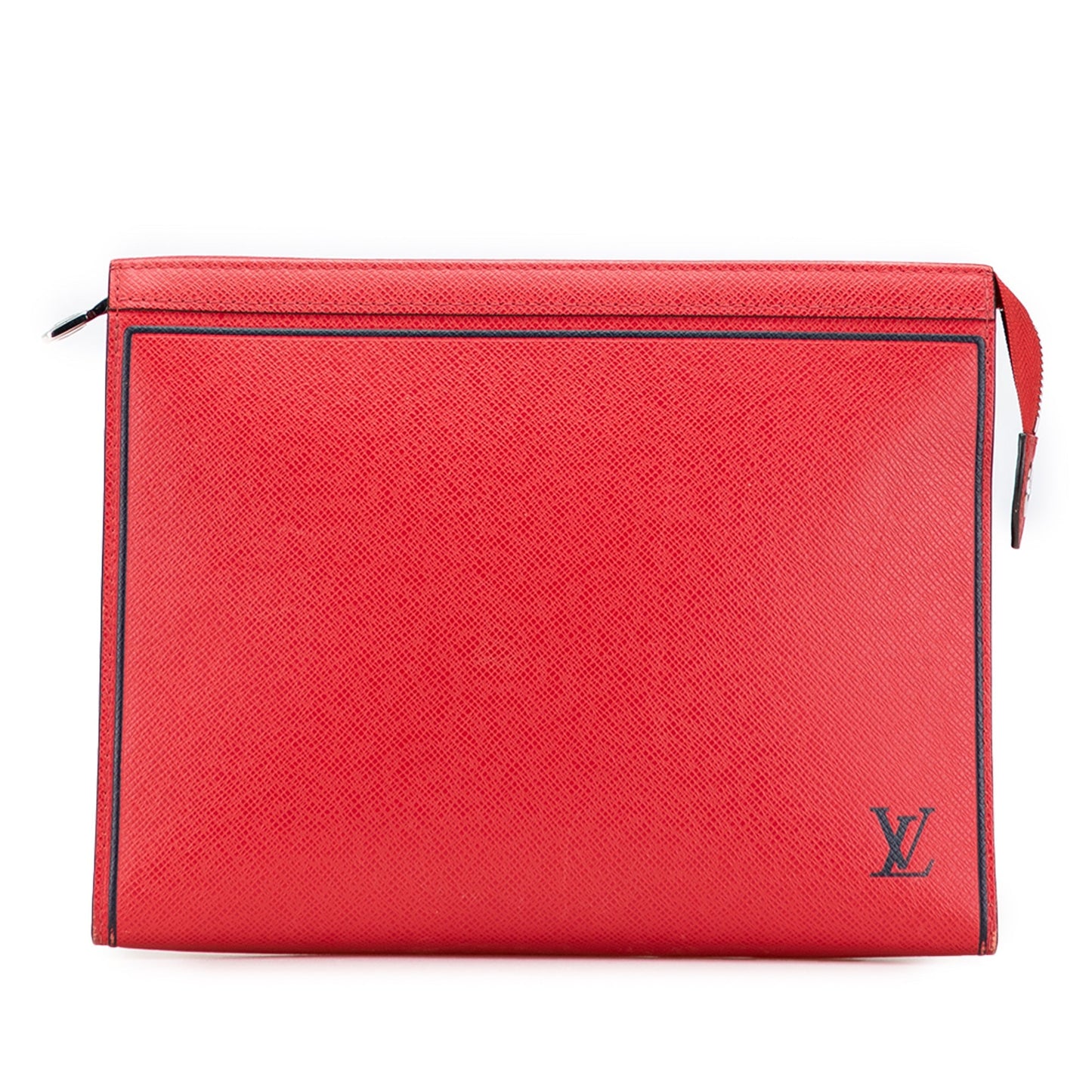 Red Louis Vuitton Taiga Pochette Voyage MM Clutch Bag