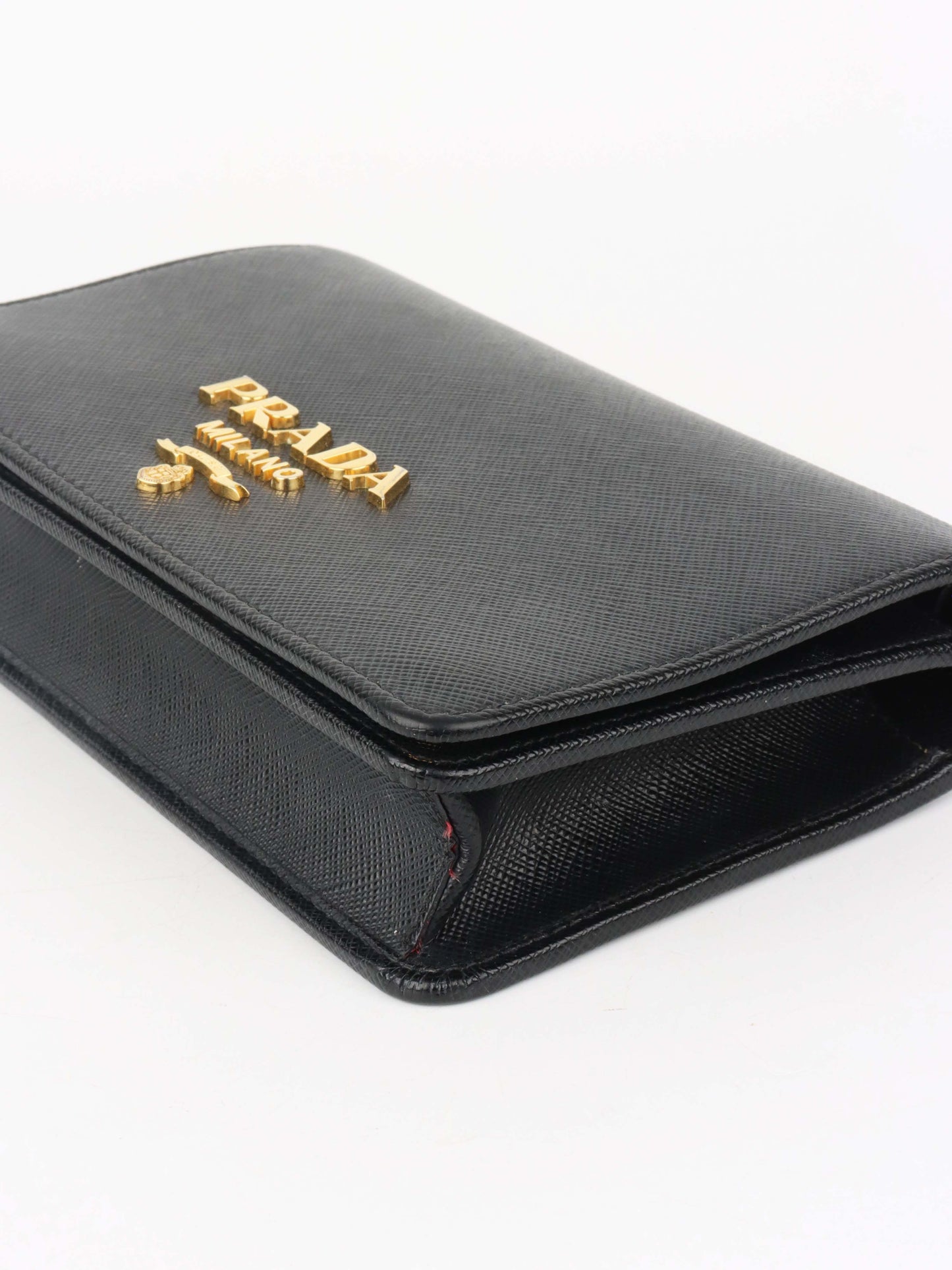 Prada Black Mini Saffiano Leather Bag.