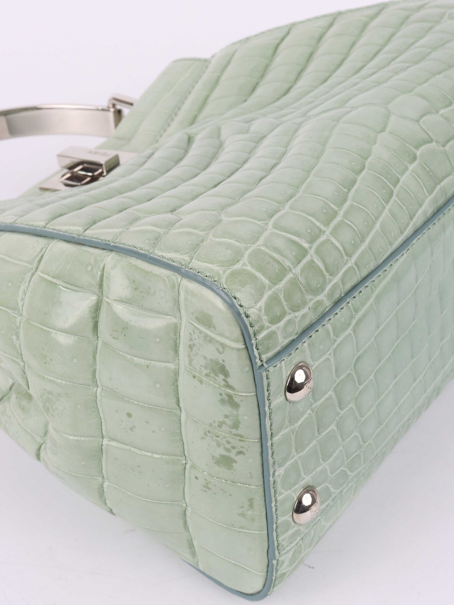 Fendi Peekaboo Crocodile Mini Mint Green