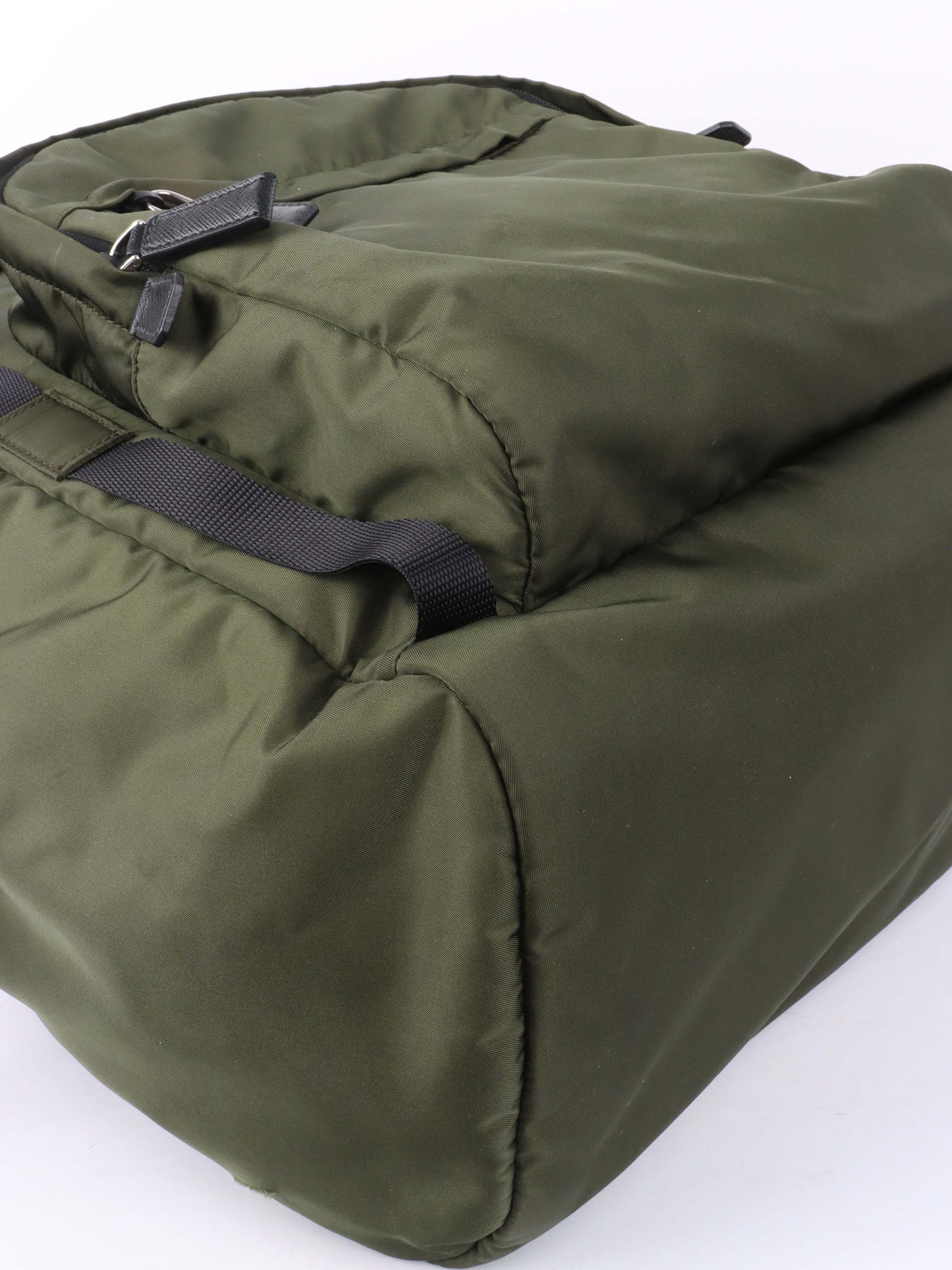 Prada Green Nylon Buckled Backpack.