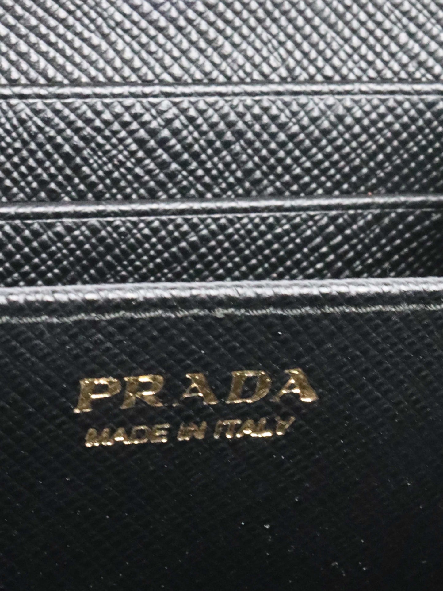 Prada Black Saffiano Leather Cardholder on Chain.