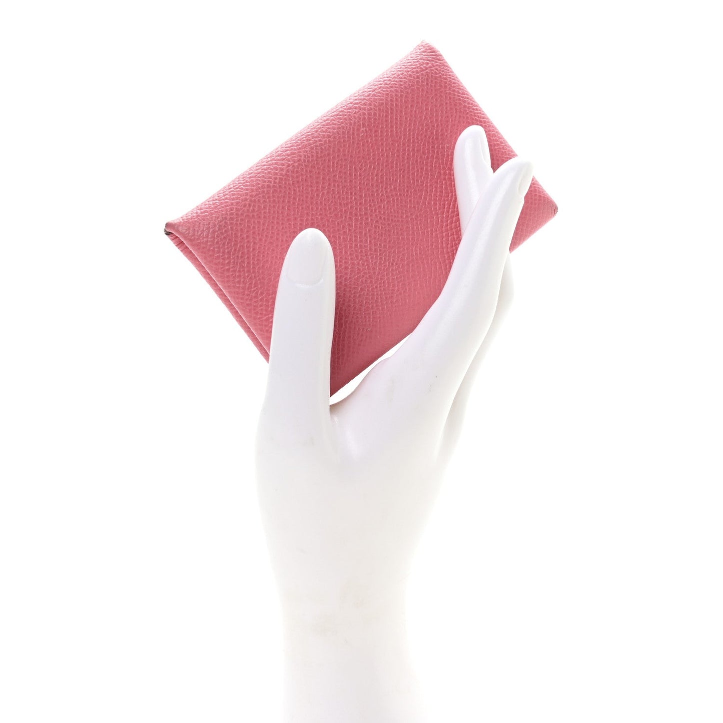 Hermes Epsom Calvi Card Case Rose Azalee