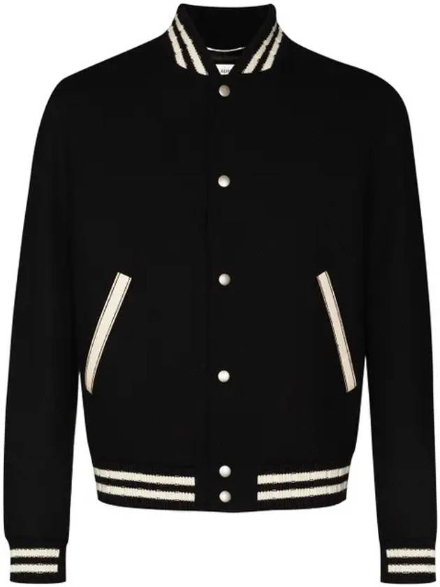 Luxury Saint Laurent Trending 2025 Teddy Wool Bomber Jacket  Black