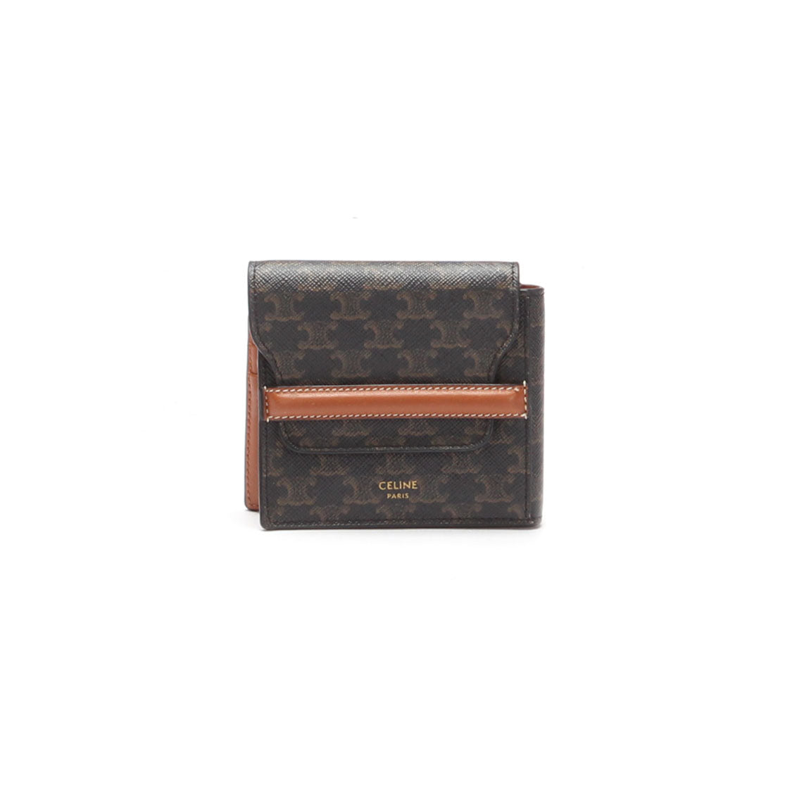 Luxury CELINE Triomphe Canvas Flap Origami Wallet