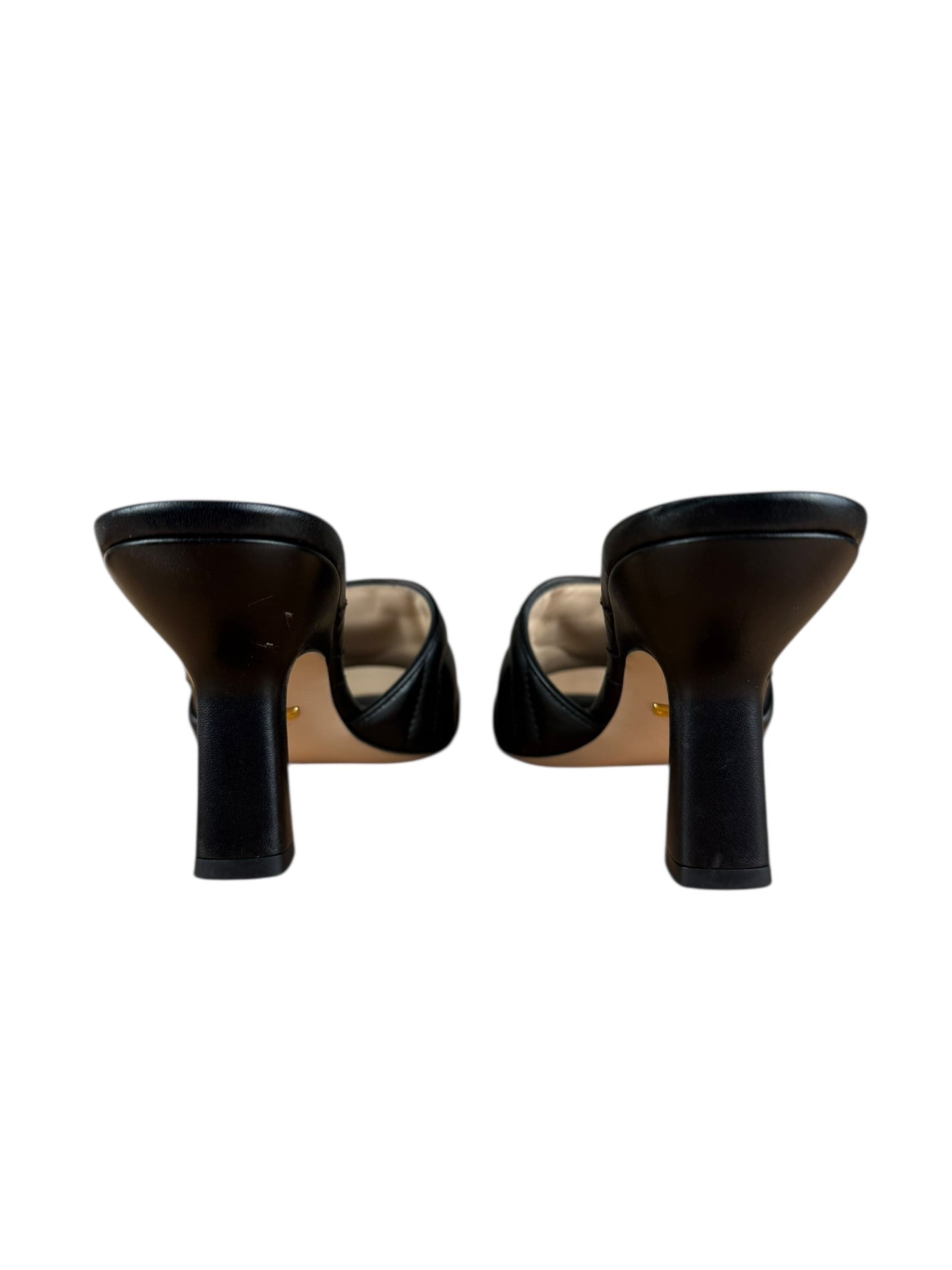 Gucci Black Quilted Marmont Crystal-Studded Heels