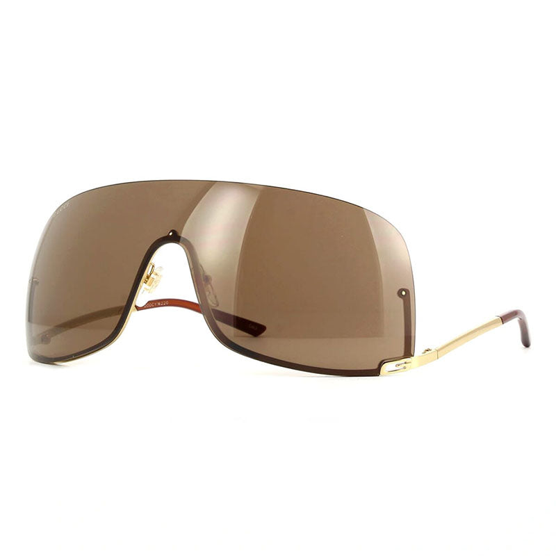 Gucci Sunglasses Shield Semi Rim, Gold Frame and Grey Lens GG1560S001