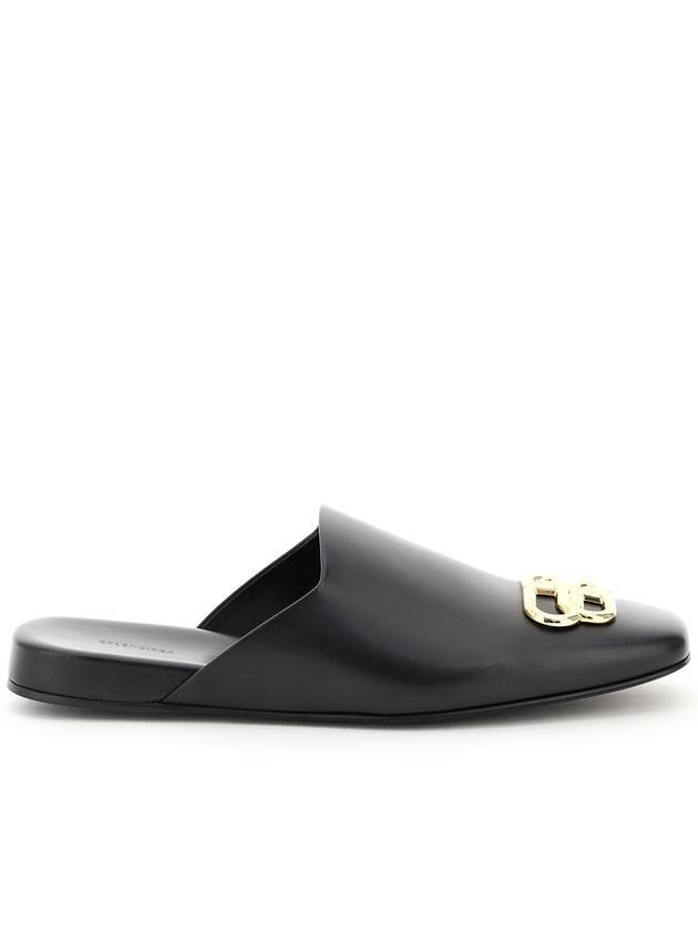Luxury Balenciaga Trending 2026 BB Logo Leather Mule Black