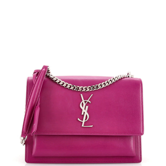 Luxury Saint Laurent Trending 2025 Sunset Crossbody Bag Leather Medium