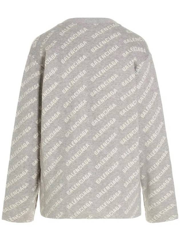 Luxury Balenciaga Trending 2026 wool over logo pattern cardigan Grey