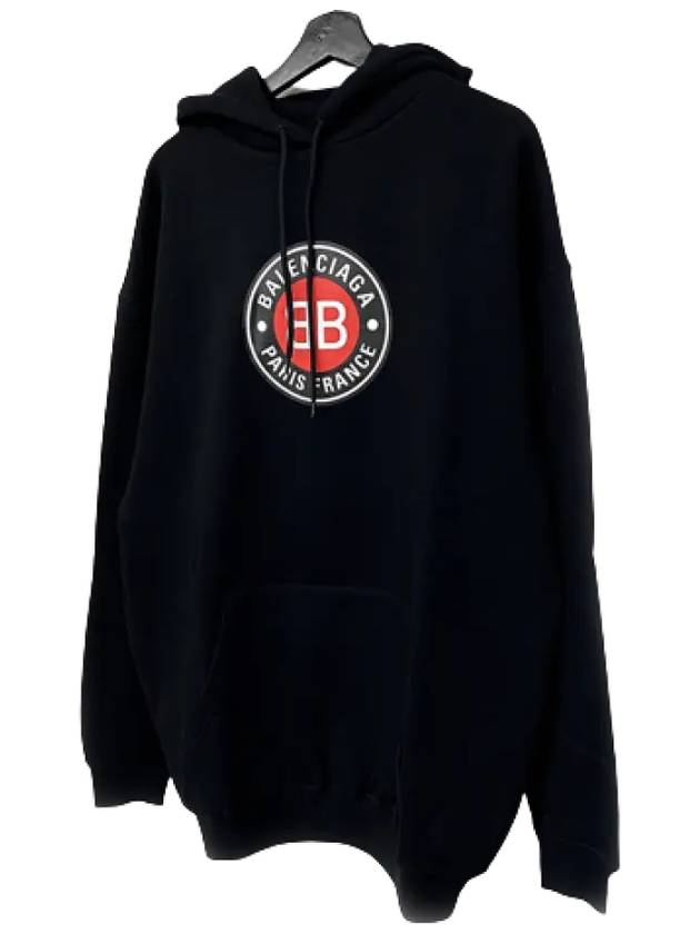 Luxury Balenciaga Trending 2026 BB Logo Round Print Hoodie Black