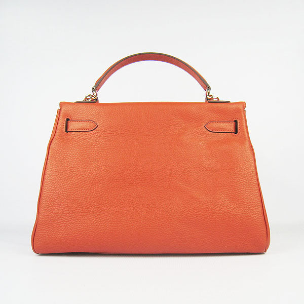 Luxury Hermes Kelly 32cm Togo Leather 6108 Orange Golden