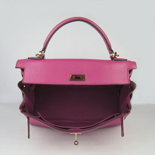 Luxury Hermes Kelly 32cm Togo Leather Handbag 6108 Peach Golden
