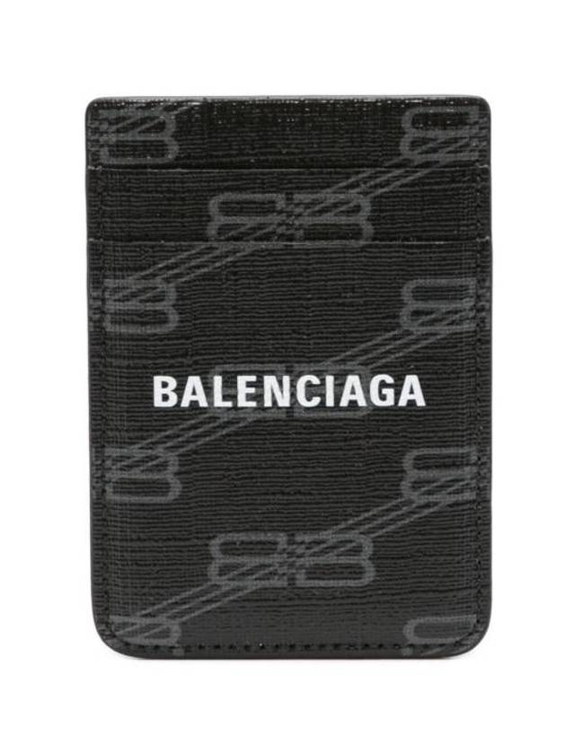 Luxury Balenciaga Trending 2026 Signature Magnet Card Wallet Black