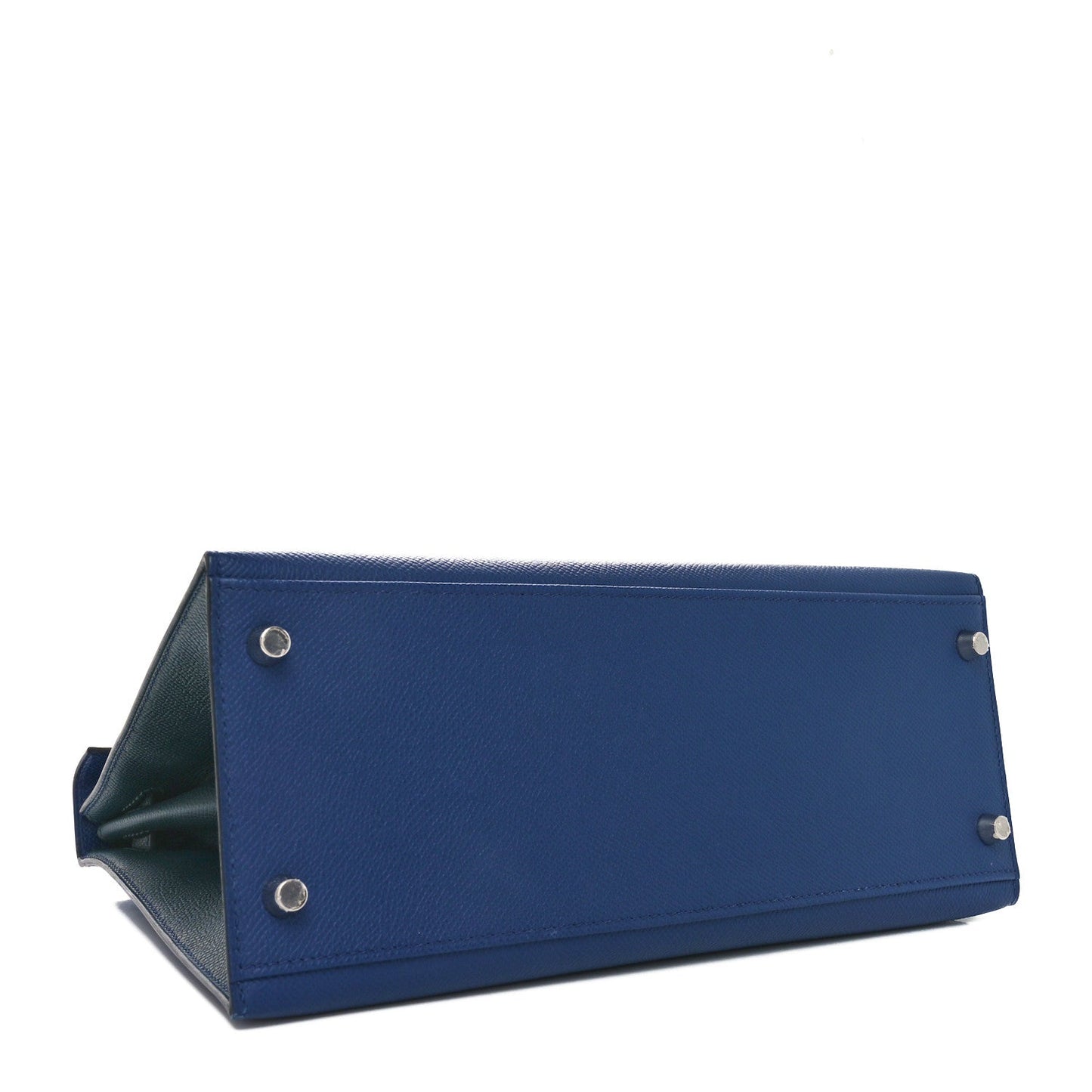 Hermes Epsom Horseshoe Kelly Sellier 28 Bleu Saphir Vert Cypress