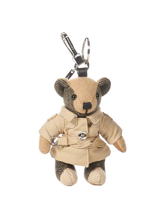 Luxury Burberry Trench Coat Thomas Bear Charm Key Holder Archive Beige