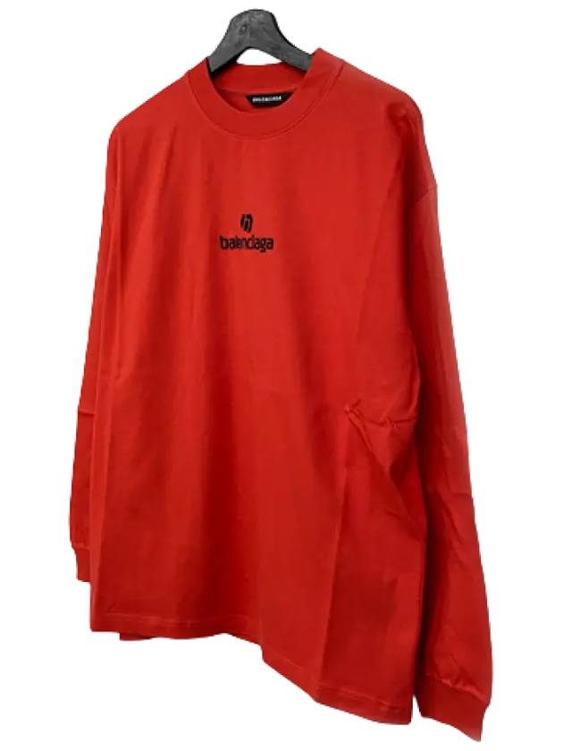 Luxury Balenciaga Trending 2026 Logo Cotton Sweatshirt Red