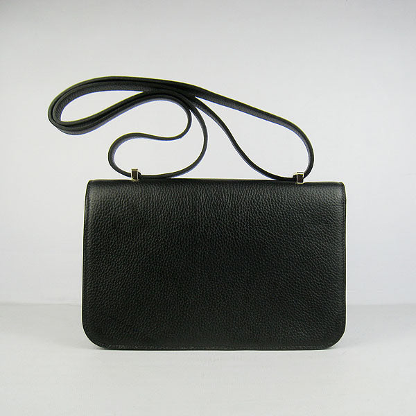 Luxury Hermes Calf Leather Message Bag H020 Black Golden
