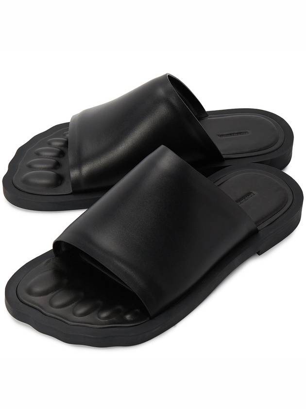 Luxury Balenciaga Trending 2026 Leather Slippers Black