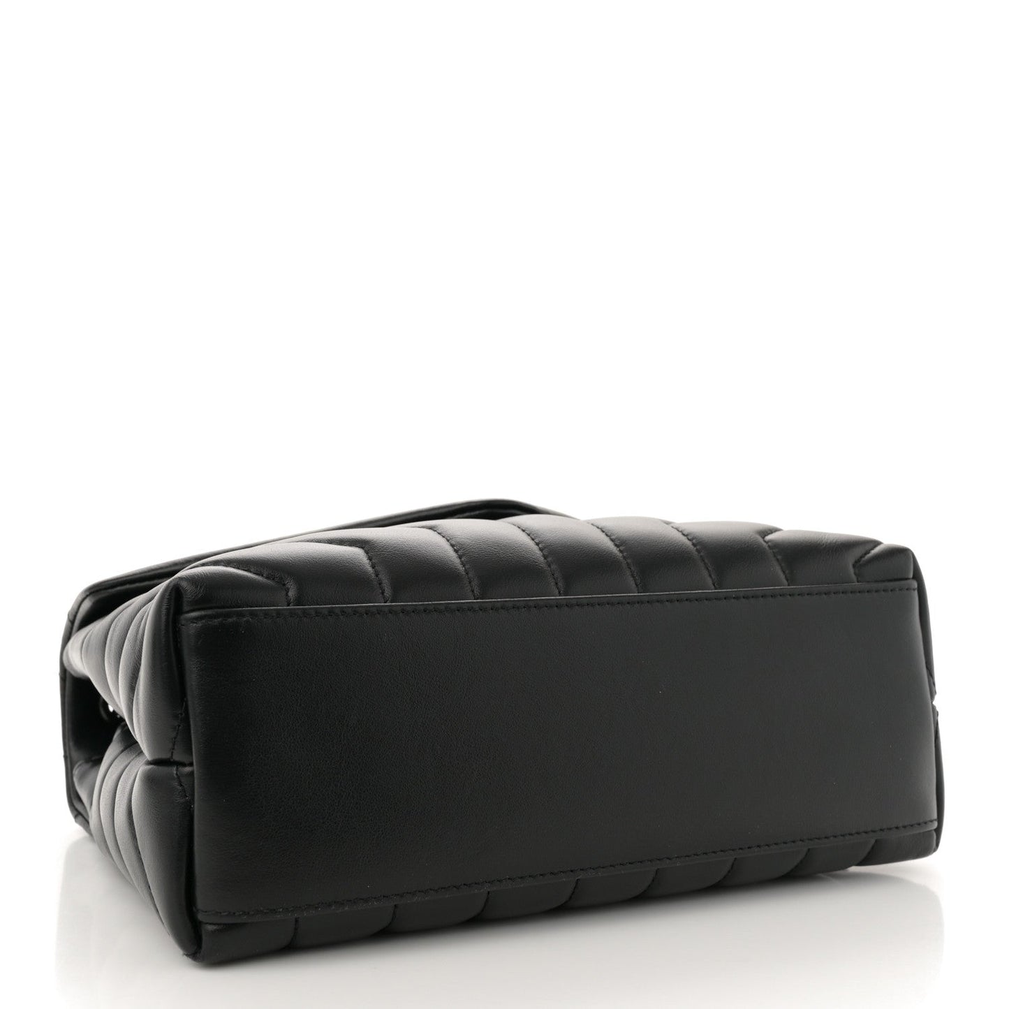 Saint Laurent Calfskin Y Quilted Monogram Monochrome Small Loulou Chain Satchel Black