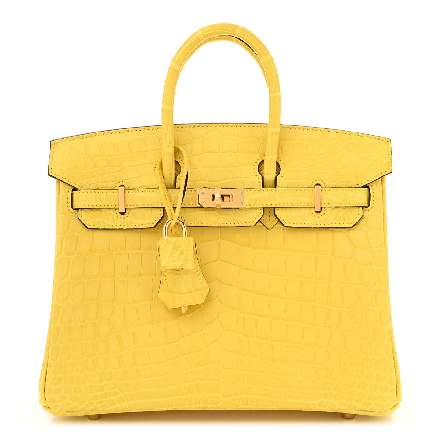 Hermes Matte Niloticus Crocodile Birkin 25 Mimosa