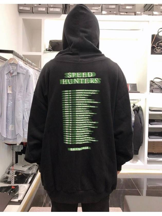 Luxury Balenciaga Trending 2026 Speed Hunter Print Hoodie Black