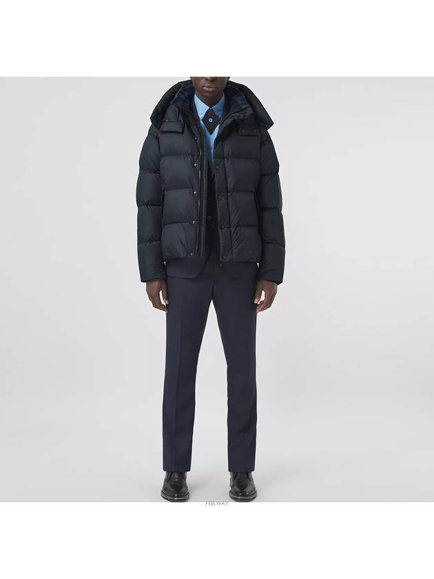 Luxury Burberry Detachable Sleeve Hooded Padding Navy
