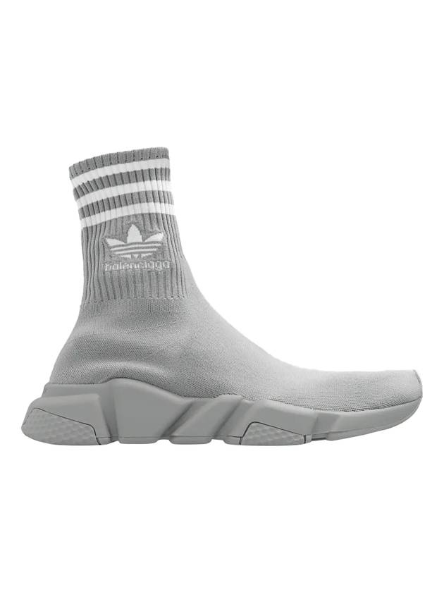Luxury Balenciaga Trending 2026 Embroidered Logo Sock High Top Sneakers Grey