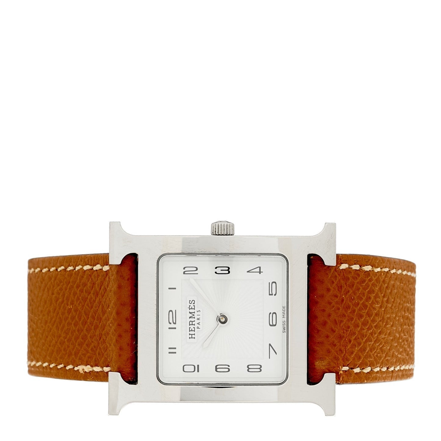 Hermes Stainless Steel Epsom 26mm Heure H Hour Quartz Watch  Gold