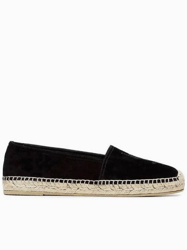 Luxury Saint Laurent Trending 2025 Monogram Logo Suede Espadrilles Black