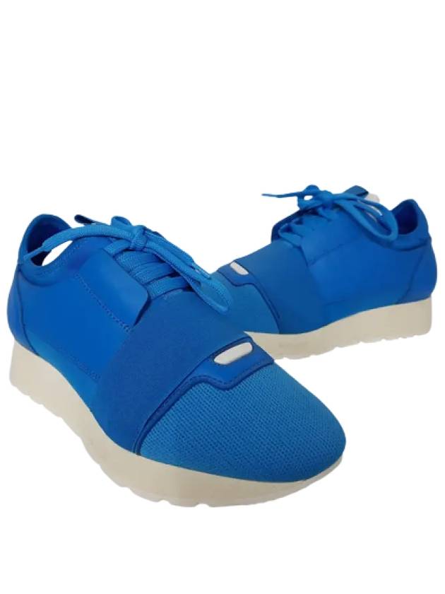 Luxury Balenciaga Trending 2026 Race Low Top Sneakers Blue