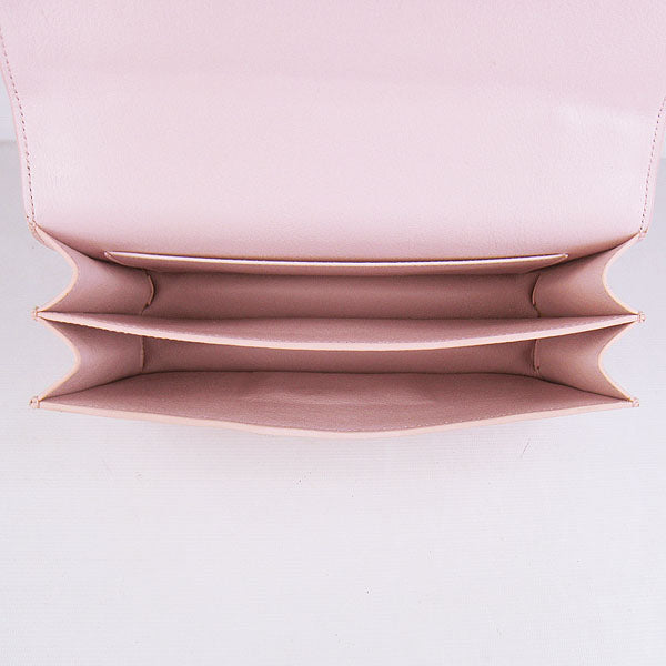 Luxury Hermes calf Leather Message Bag H020 pink golden