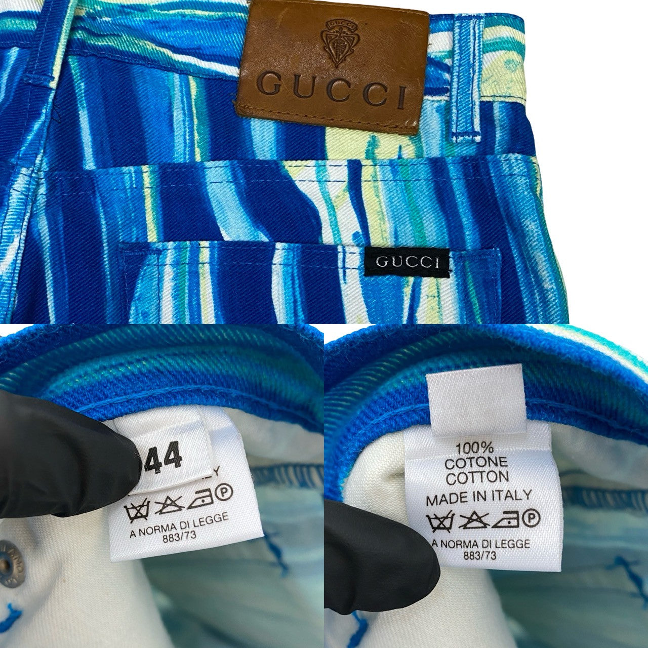 GUCCI Pants cotton blue 44