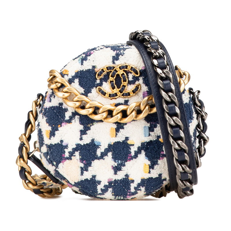 Chanel CHANEL19 Tweed Leather 2way Shoulder Bag Classic Flap