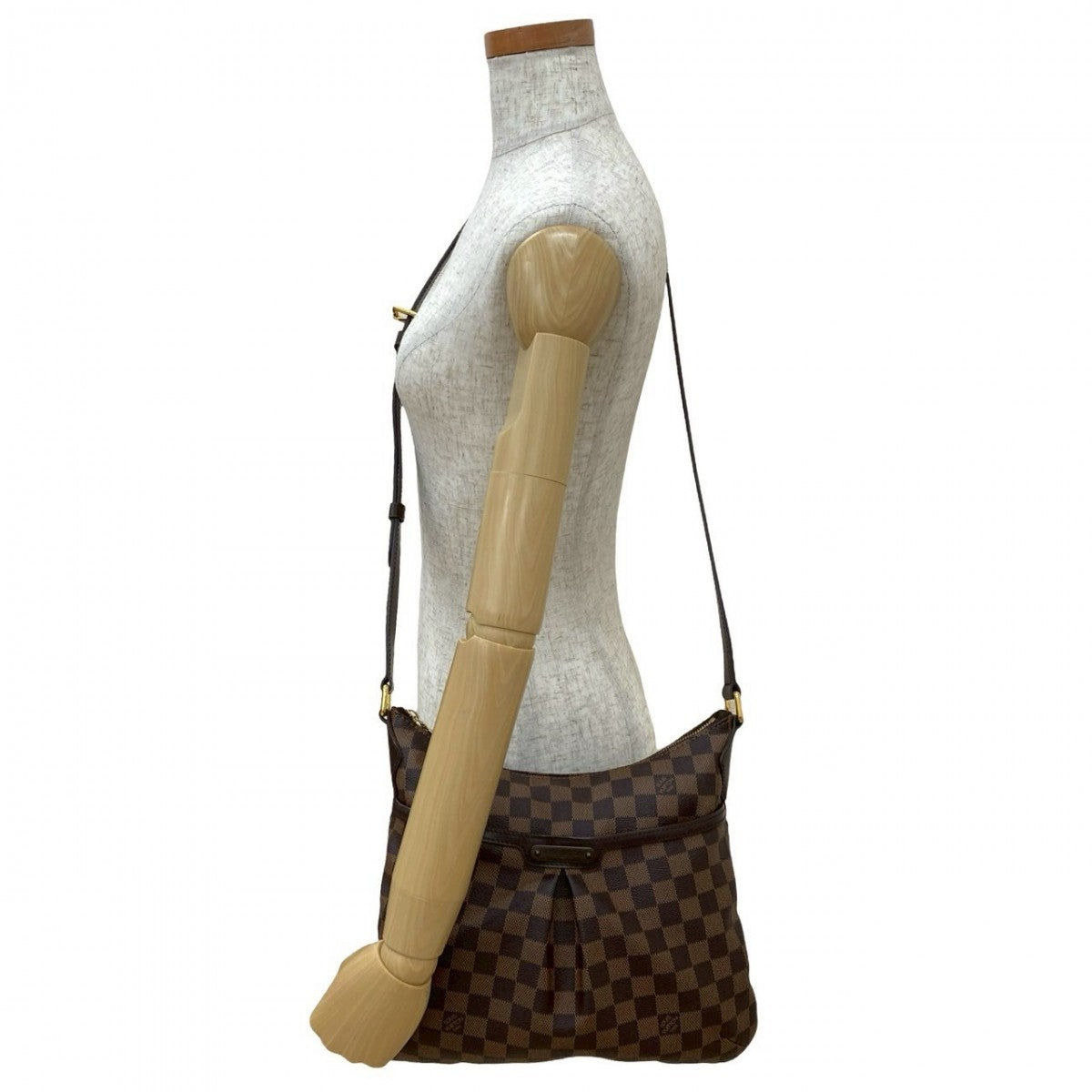 LOUIS VUITTON Shoulder Bag leather Brown Damier Bloomsbury PM
