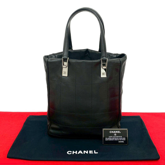 CHANEL Tote Bag Matt caviar skin black Chocolate bar