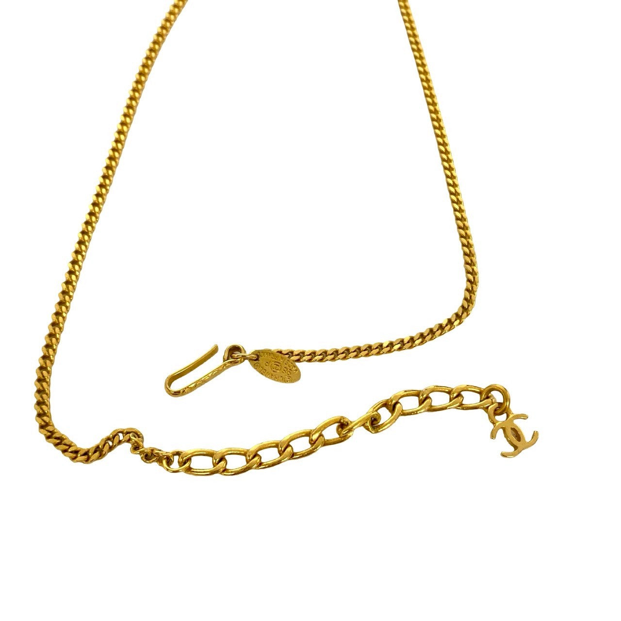 CHANEL Necklace Gold Plated white