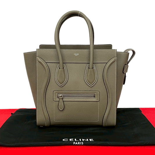 CELINE Handbag leather gray Luggage micro shopper