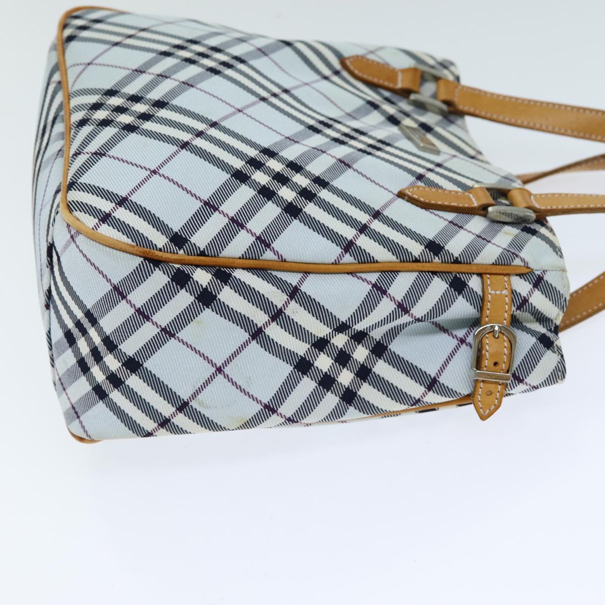 Luxury Burberry Nova Check Hand Bag Light Blue Auth 80074