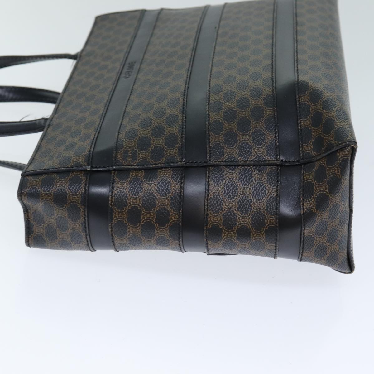 Luxury CELINE Macadam Canvas Hand Bag Black Brown  80079