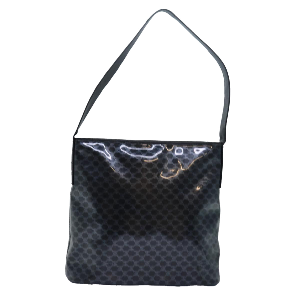 Luxury CELINE Macadam Canvas Enamel Shoulder Bag Black  80084