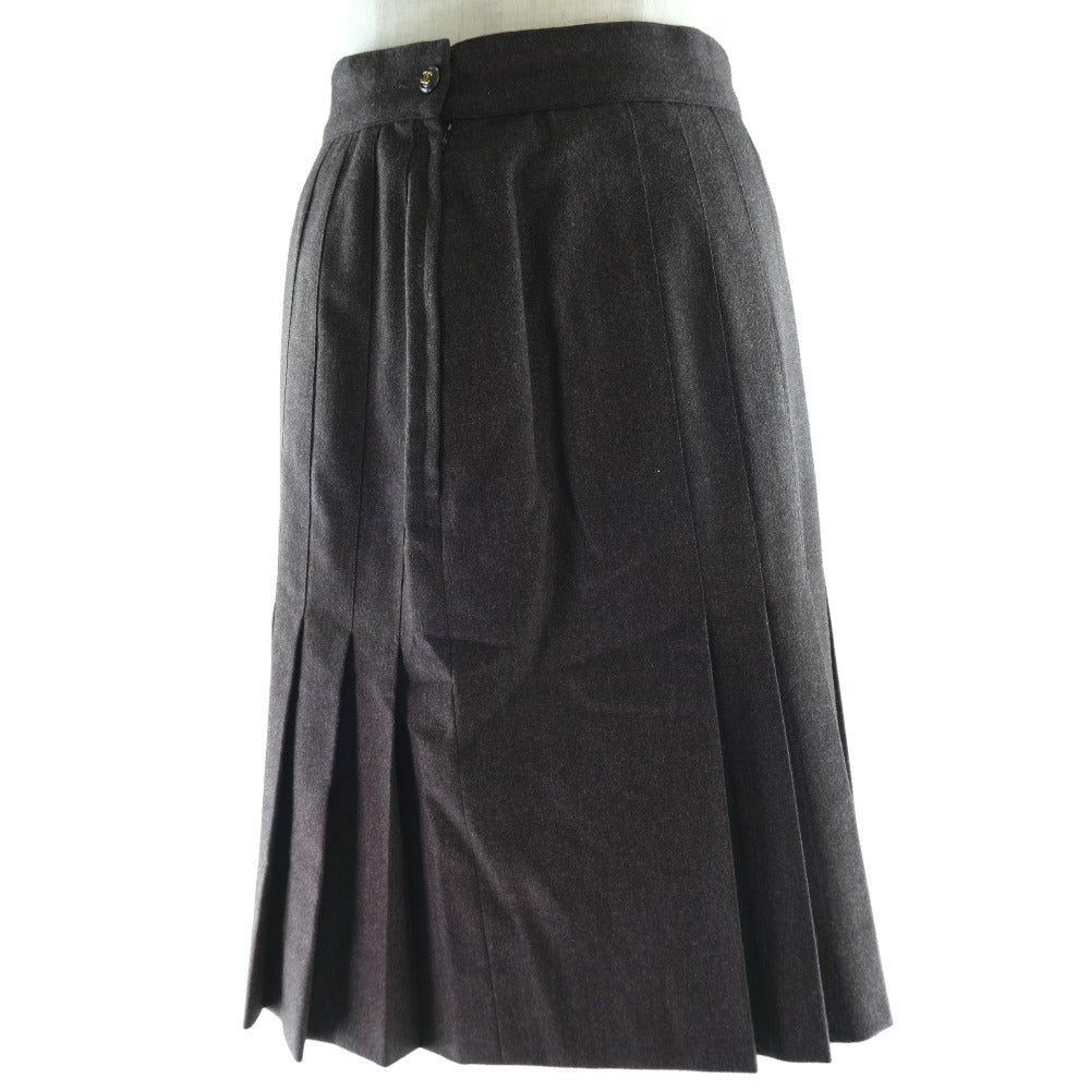 CHANEL skirt P03640V03532 wool Brown Flare Women 36