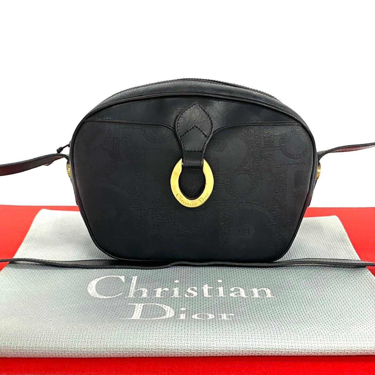 Christian Dior Trotter Leather Shoulder Bag