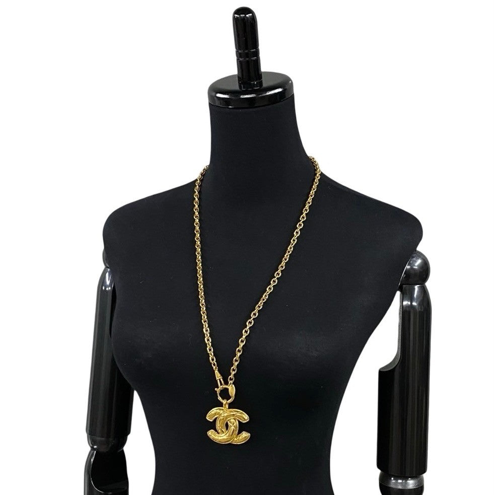 CHANEL Necklace Gold Plated gold COCO Mark motif Women