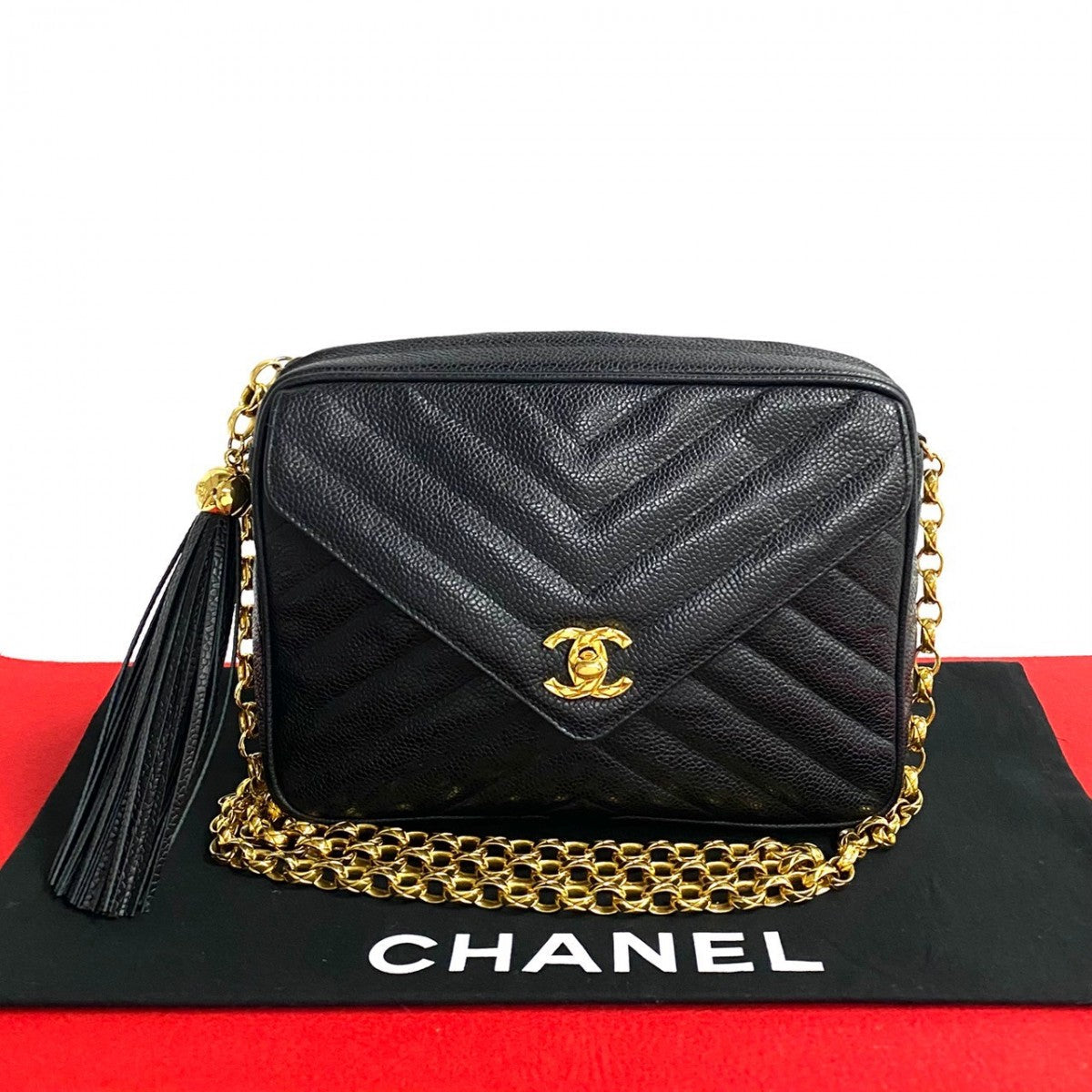 CHANEL Shoulder Bag Matt caviar skin black COCO Mark Women