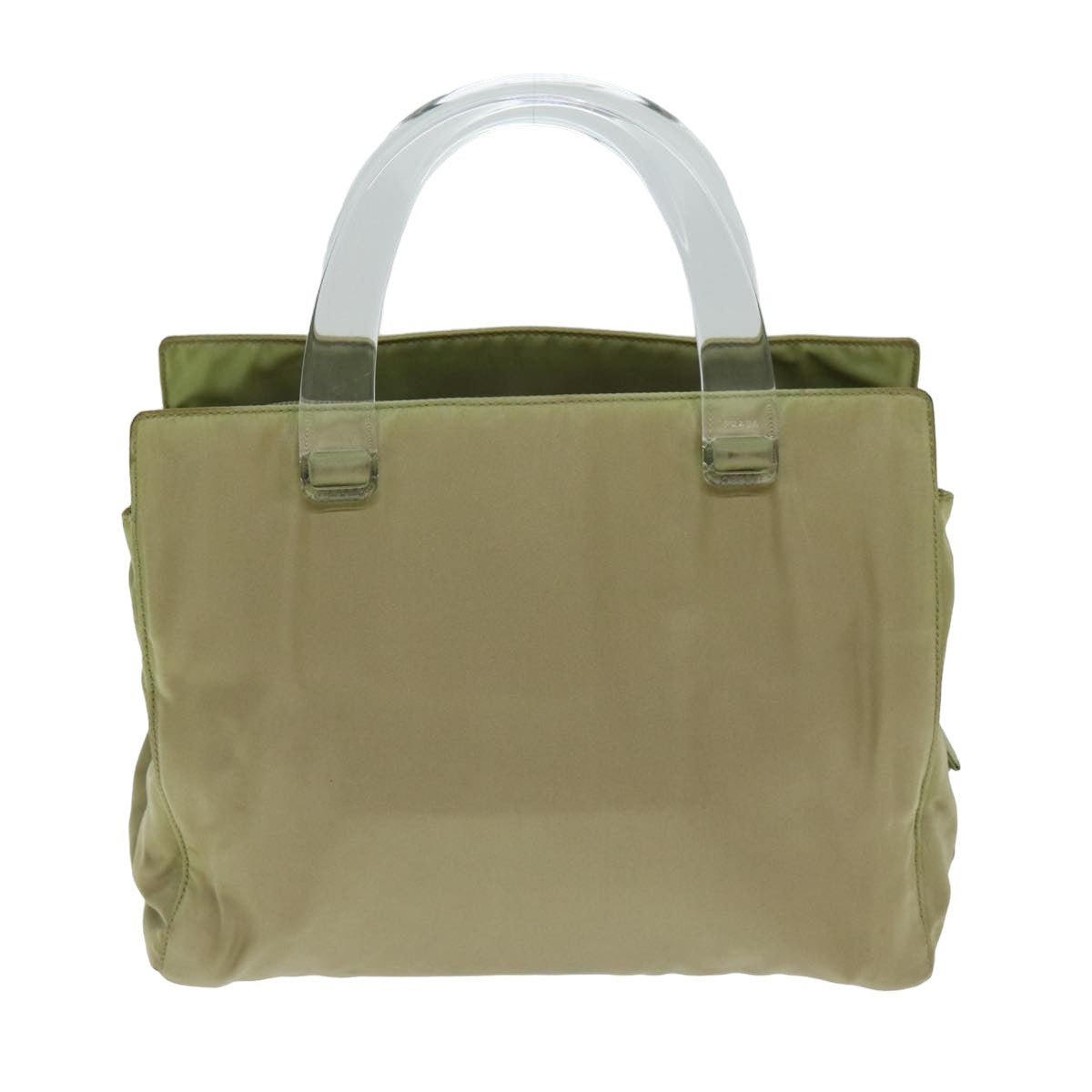 PRADA Nylon Hand Bag Beige Auth 80104