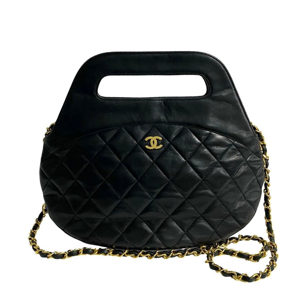 CHANEL Shoulder Bag lambskin black COCO Mark Matrasse Women