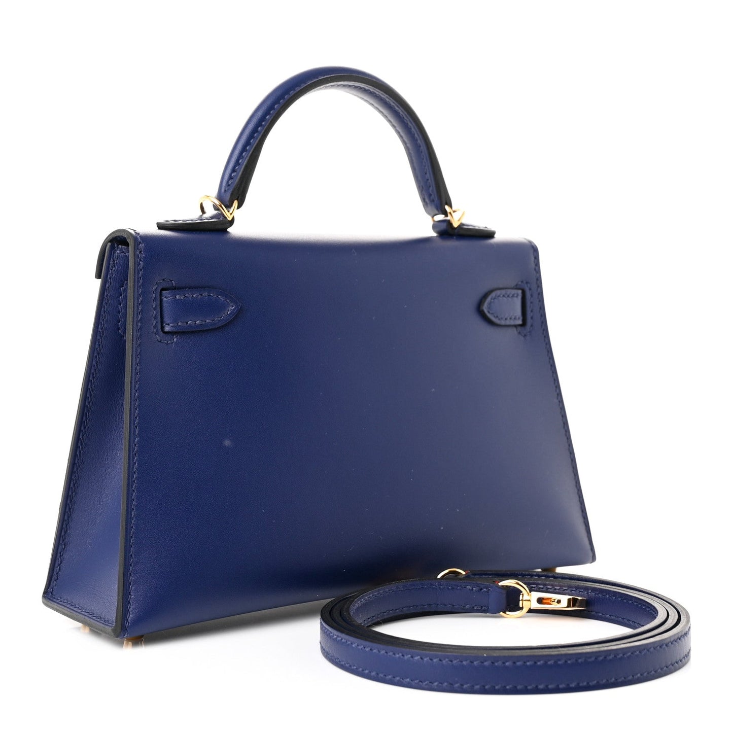 Hermes Tadelakt Mini Kelly Sellier 20 Bleu Saphir