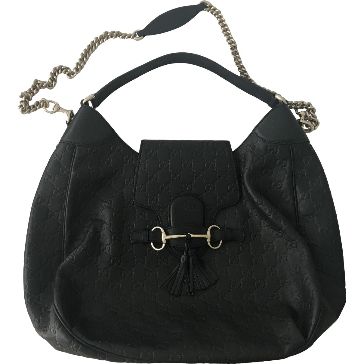 Gucci emily black leather handbag