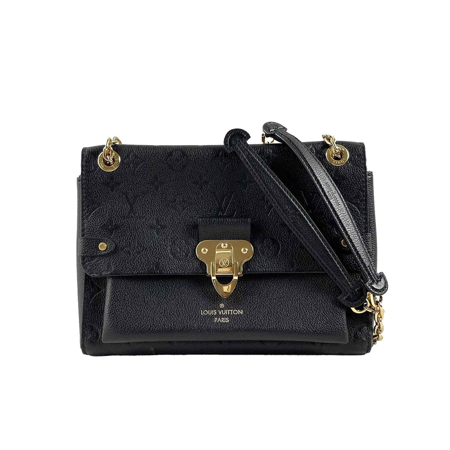 LOUIS VUITTON Monogram Empreinte Vavin PM Black Handbag