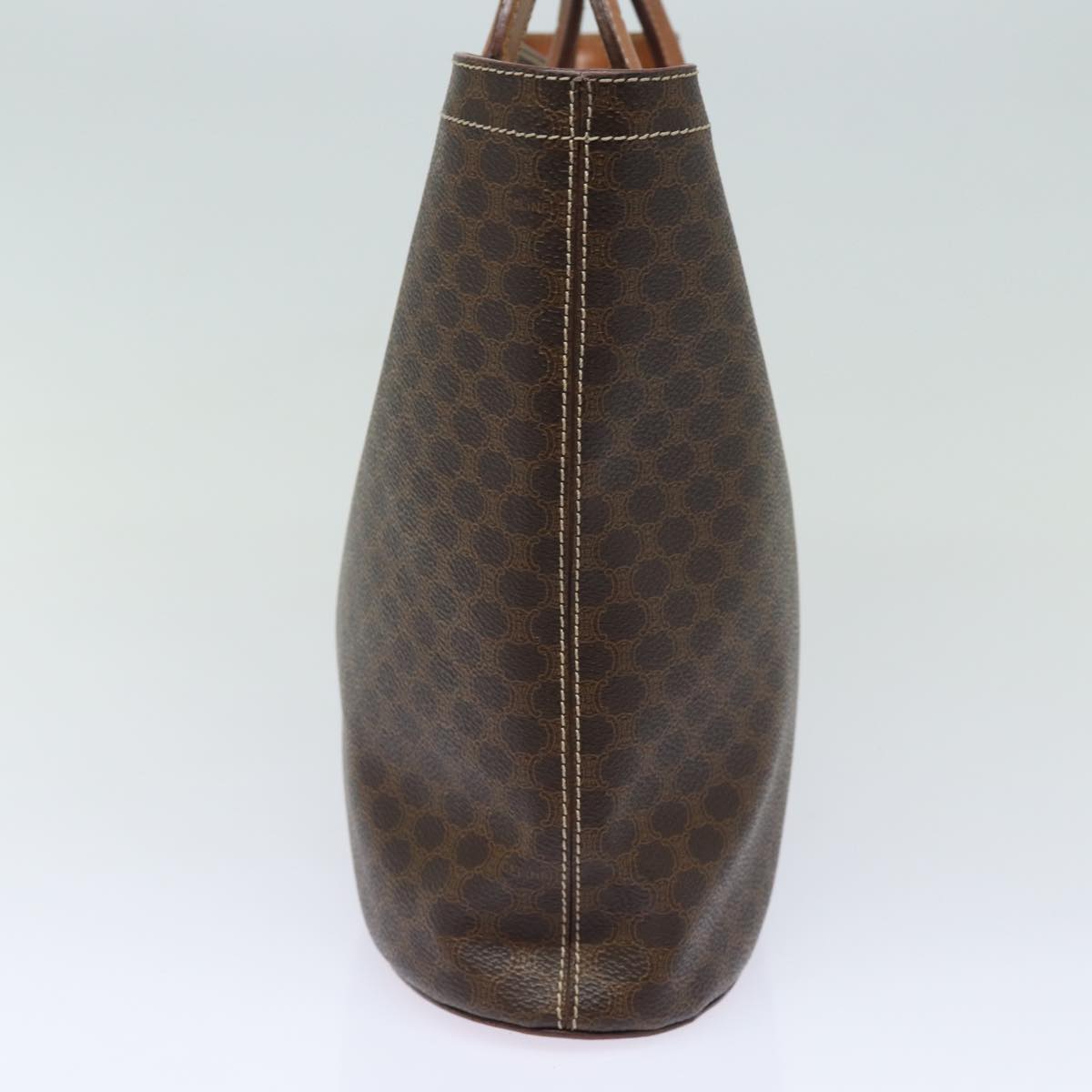 Luxury CELINE Macadam Canvas Hand Bag PVC Leather Brown  80613